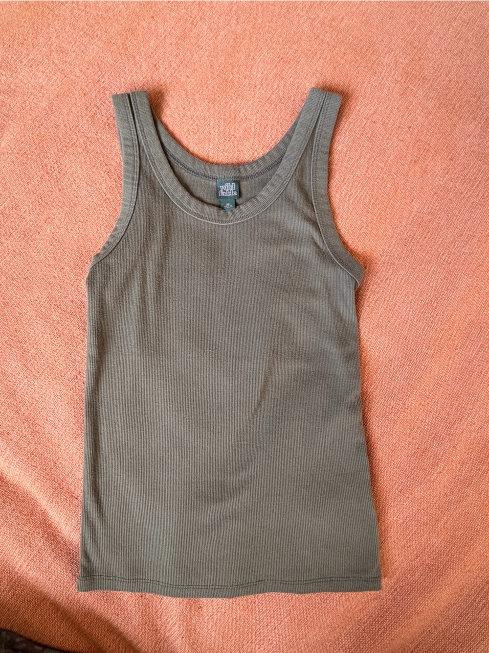 Women’s Olive Ribbed One-Piece Tank - Unbranded